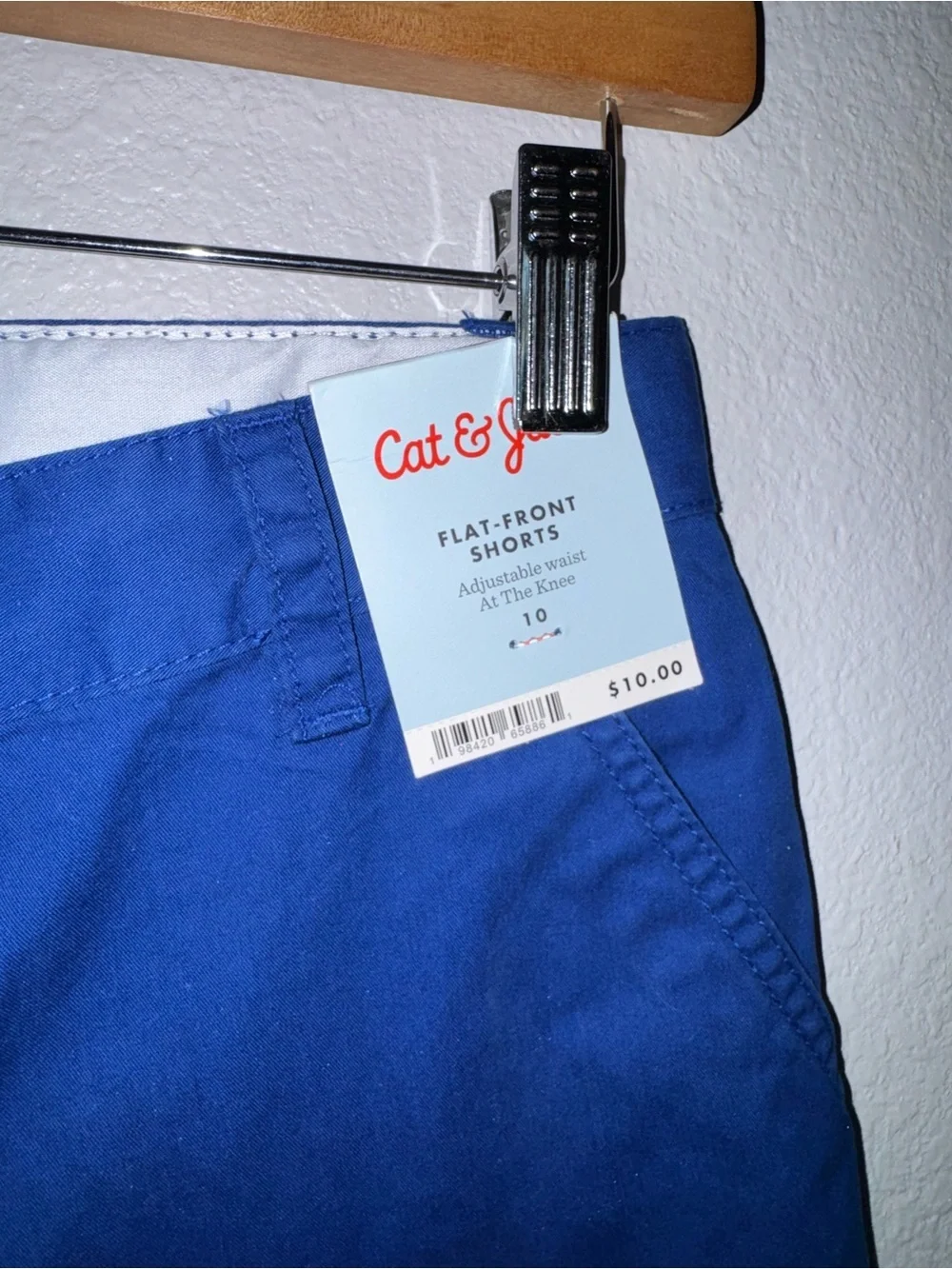 New Cat & Jack Boy’s Bright Blue Flat-Front Shorts Size 10
